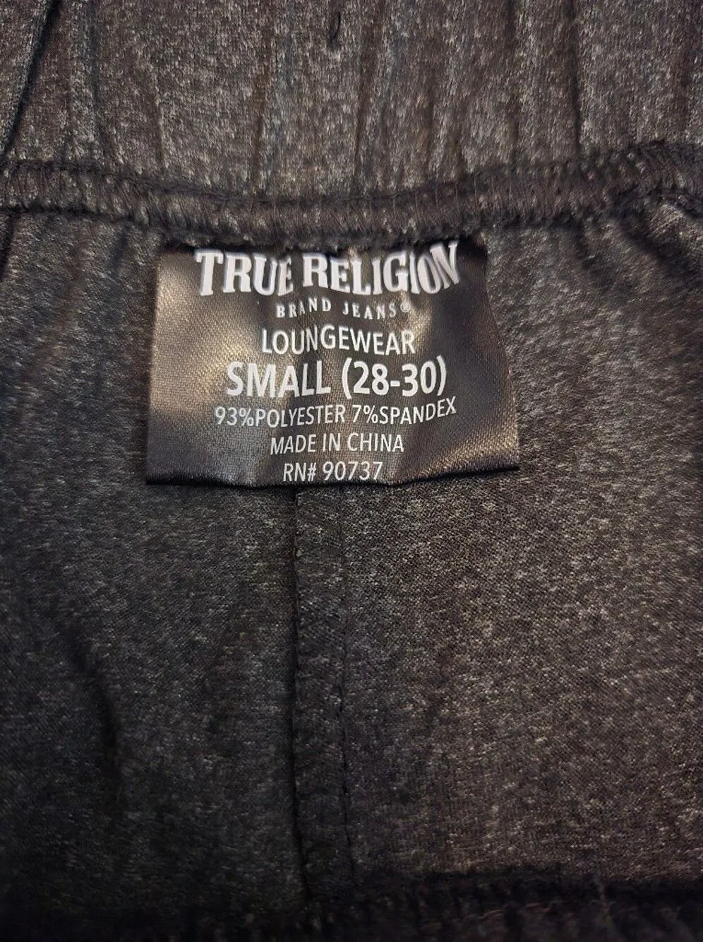 NWT TRUE RELIGION BLACK HEATHER AND METALIC GOLD LOUNGE SHORTS W/ POCKETS SZ. S
